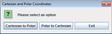 Screenshot of Cartesian and Polar Coordinate Converter.