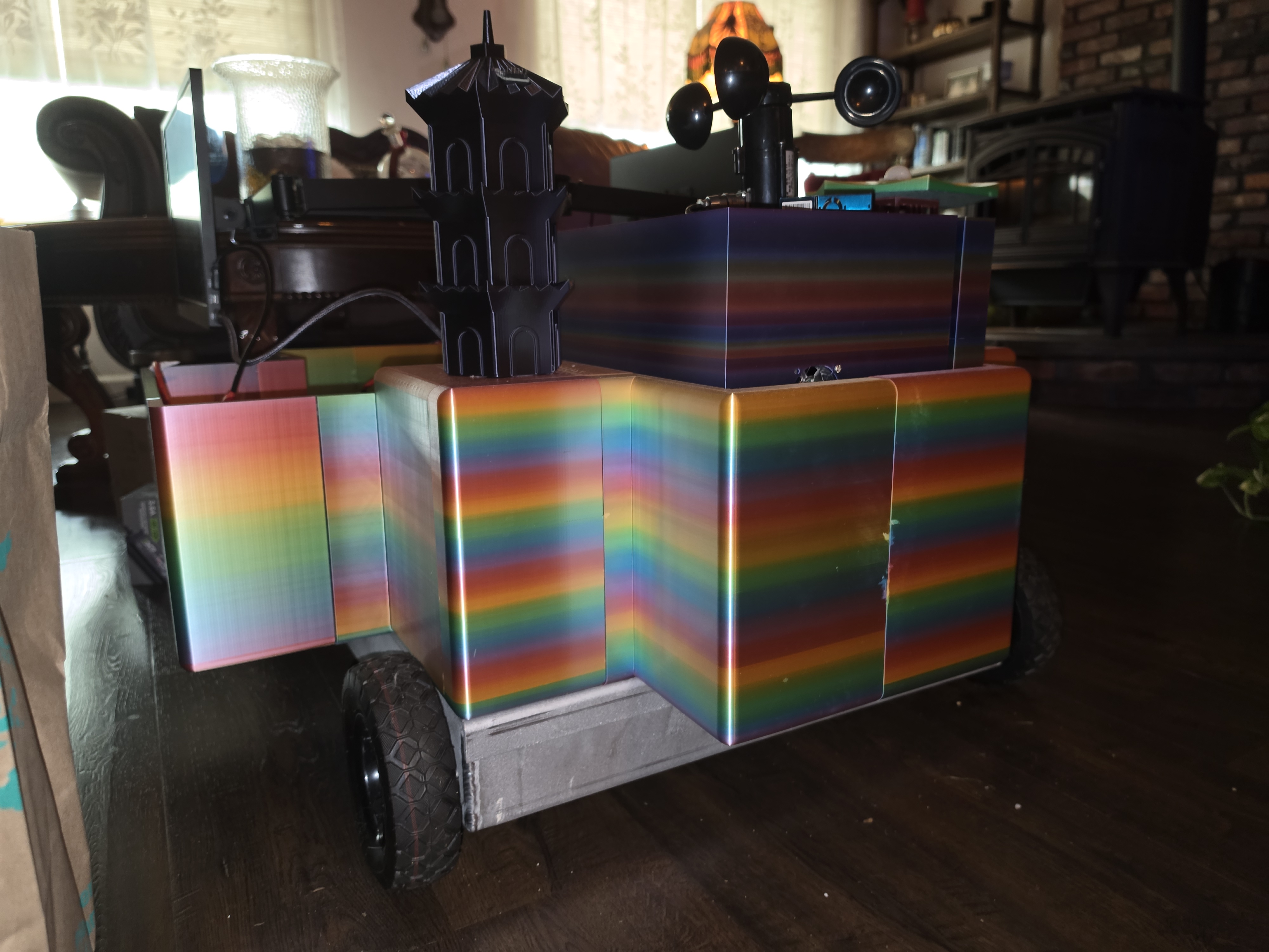 RumPi: a 3D-printed rainbow sensor robot with a pagoda tower and cup anemometer